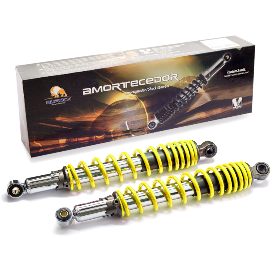 Amortecedor traseiro p/ moto yamaha ys 150 fazer/factor ed/sed 14/... c/ regulagem (mola amarela)